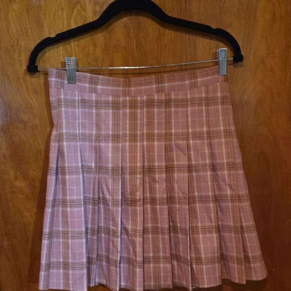 Plaid Pink Skirt - Picture 1 of 3